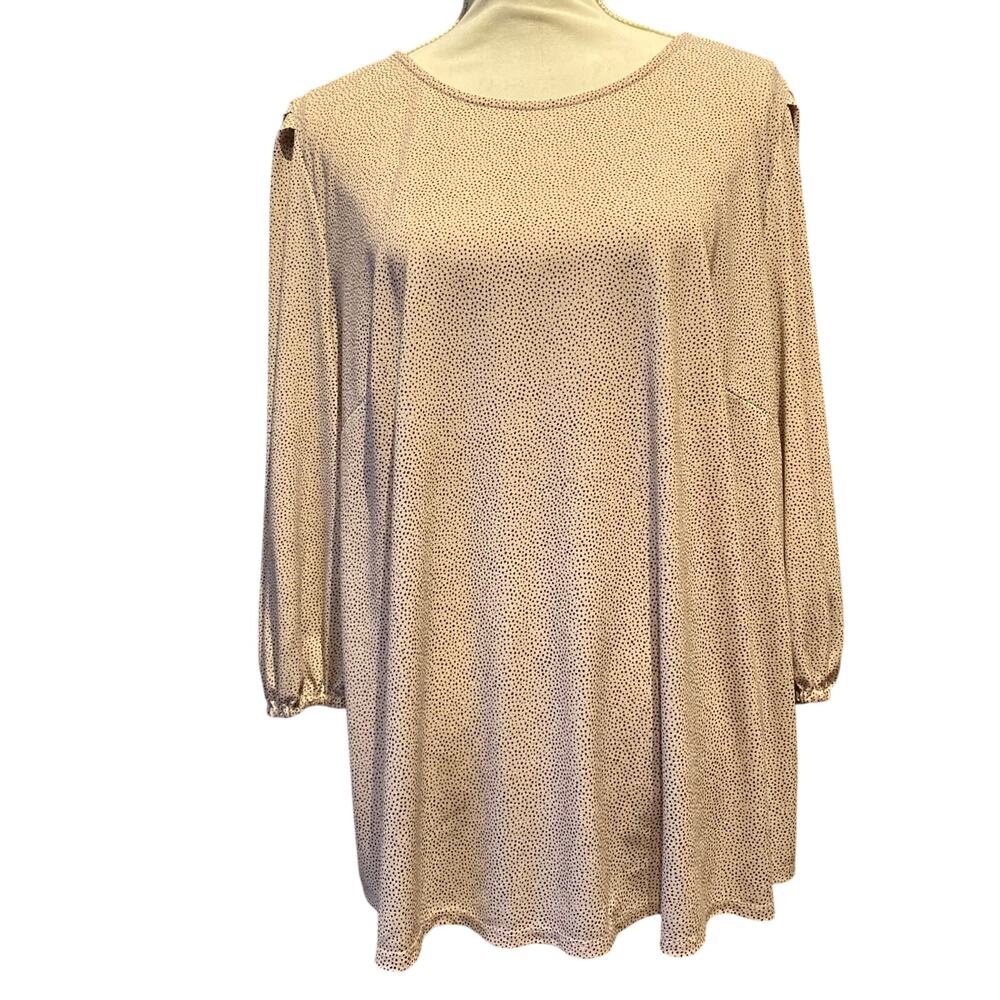 Adrianna Papell size 2x Femme Layer neutral timeless classic blouse Minimalist